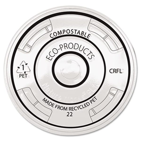 Eco-Products Eco-Products EPCRFL Recycled Content Clear Plastic Cold Drink Cup Lids- Clear- 1000/Carton EPCRFL - main
